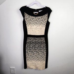 Joseph Ribkoff Black and Cream Sheath Dress Size 10 Professional Office Career